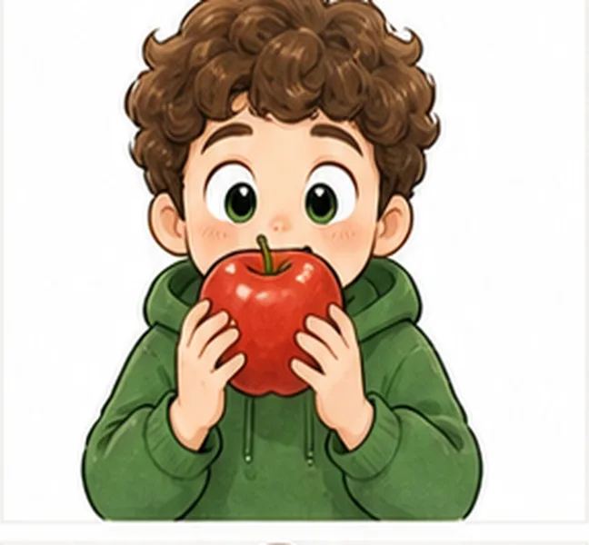 eating an apple