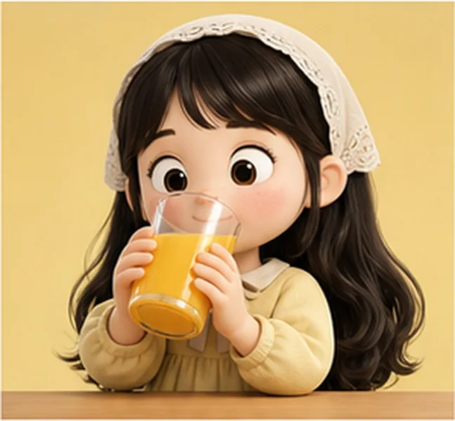 drinking orange juice
