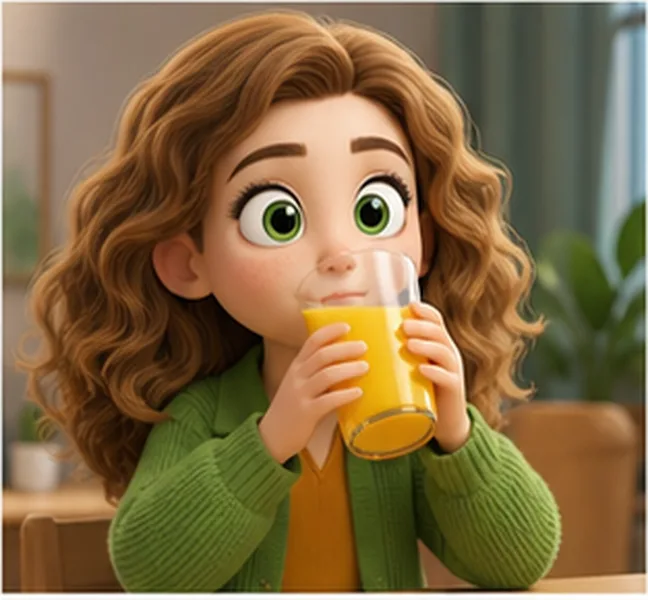 drinking orange juice