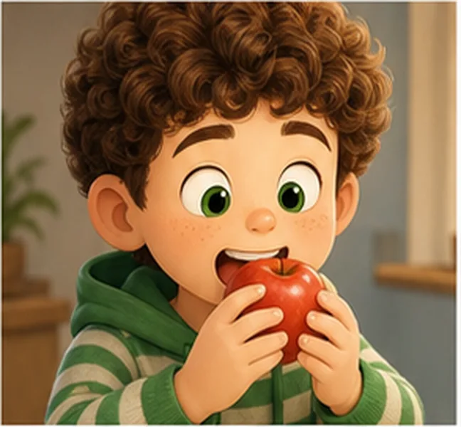eating an apple
