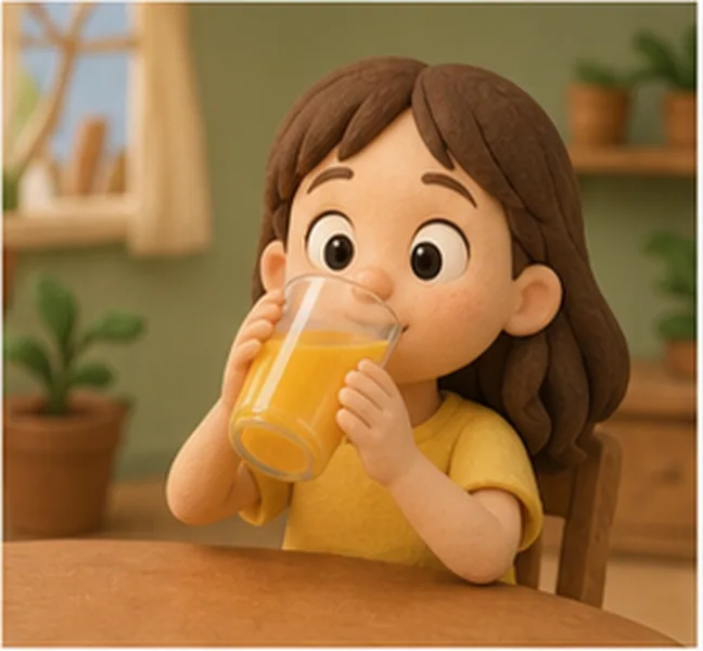 drinking orange juice