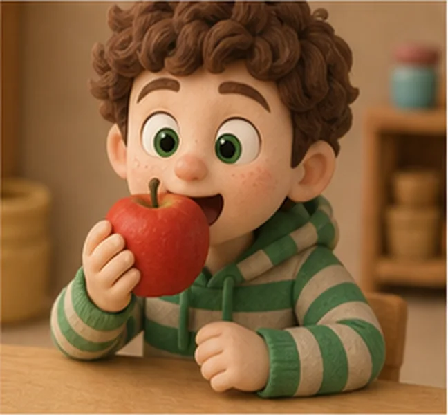 eating an apple