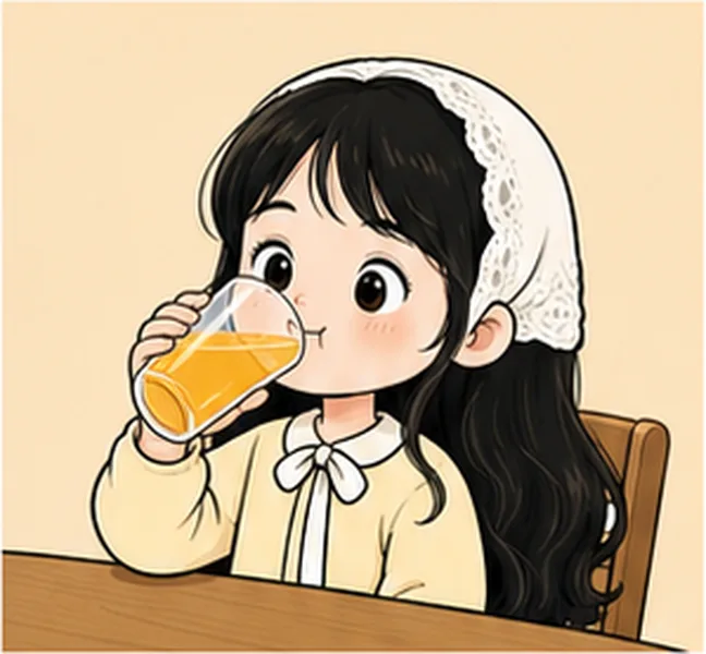 drinking orange juice