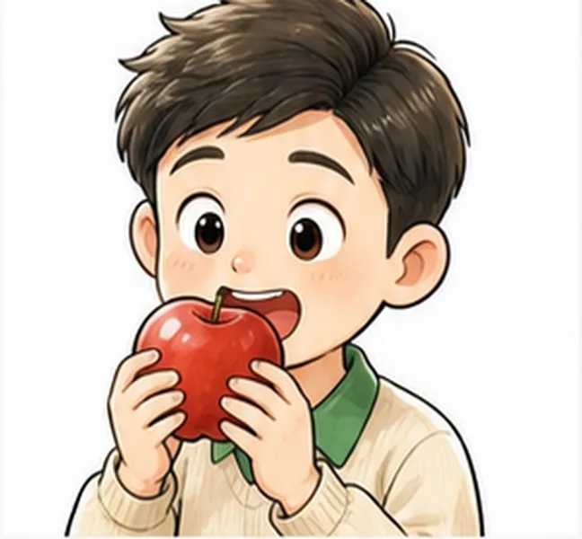eating an apple