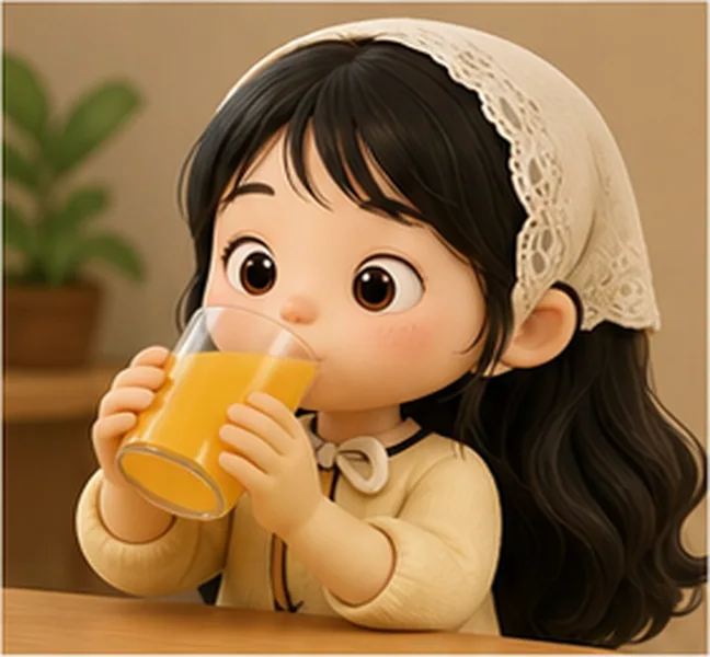 drinking orange juice