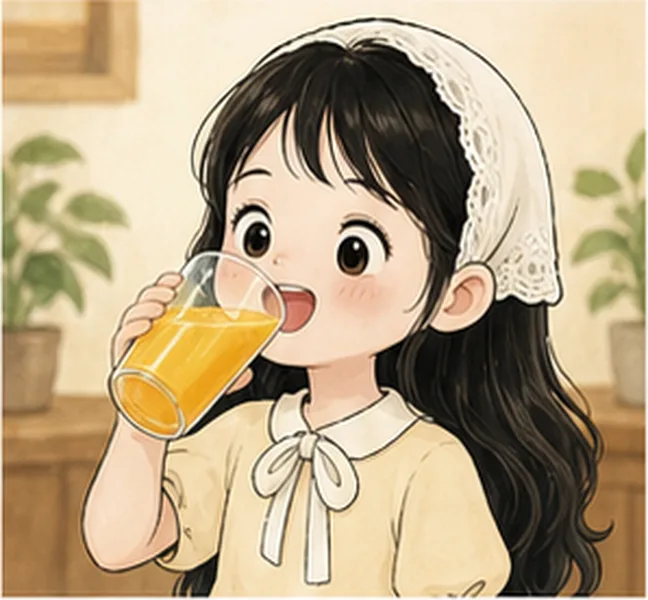 drinking orange juice