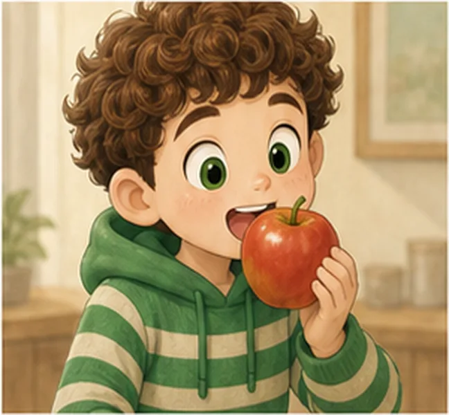 eating an apple