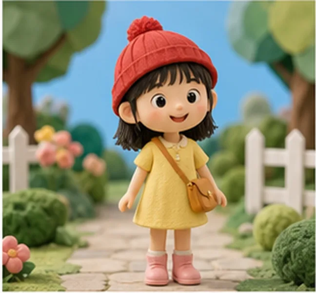 the girl with a red hat