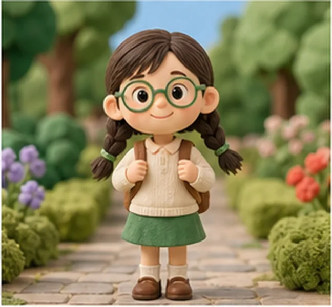 the girl with glasses