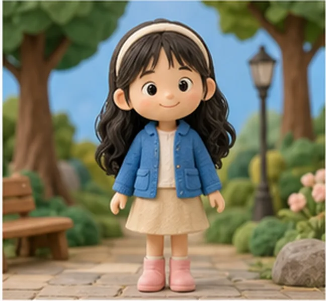 wearing a blue jacket