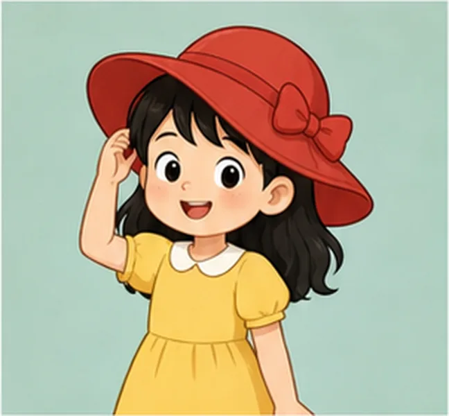 the girl with a red hat