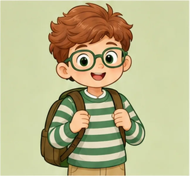 the boy with glasses