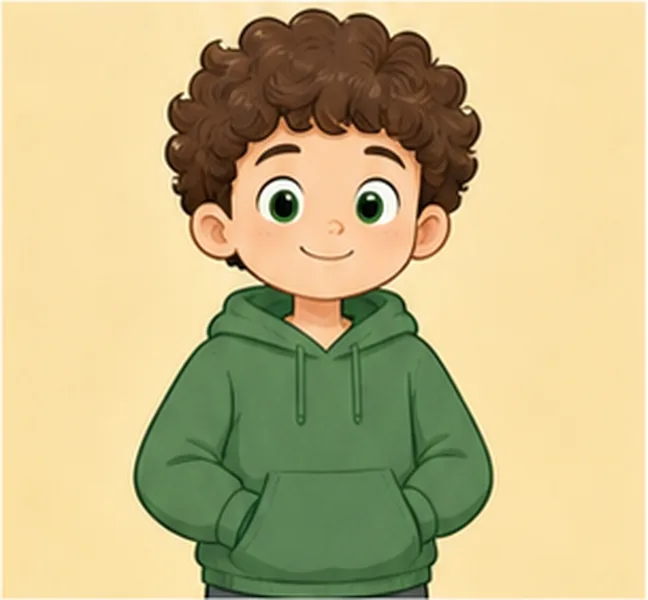 the boy with curly hair