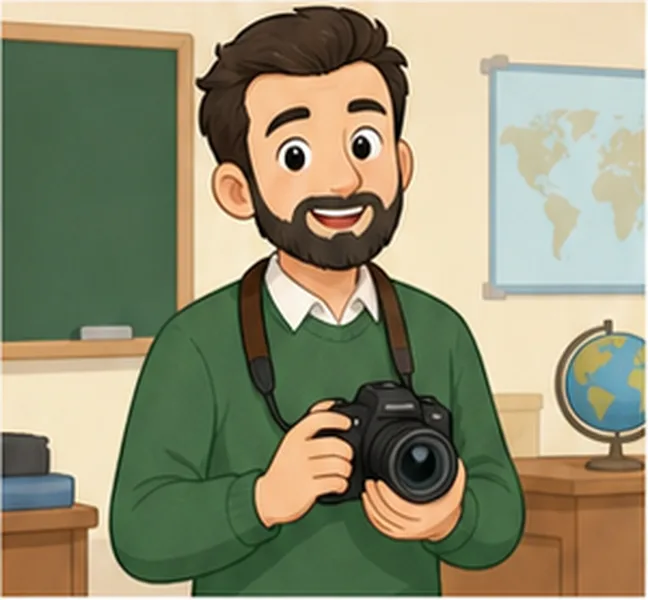 the teacher the man with a camera