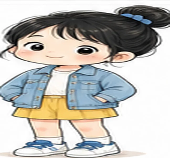 wearing a blue jacket