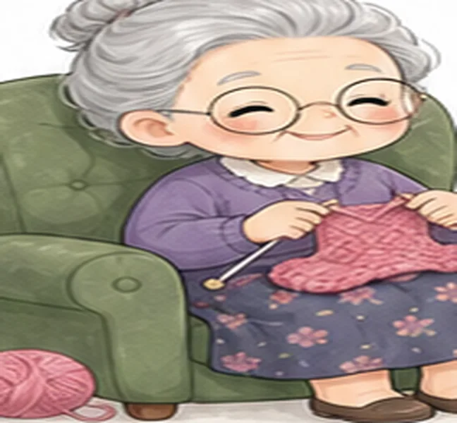 the woman with grey hair