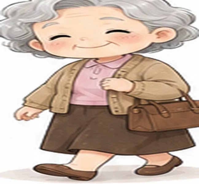 Grandma the woman with a handbag