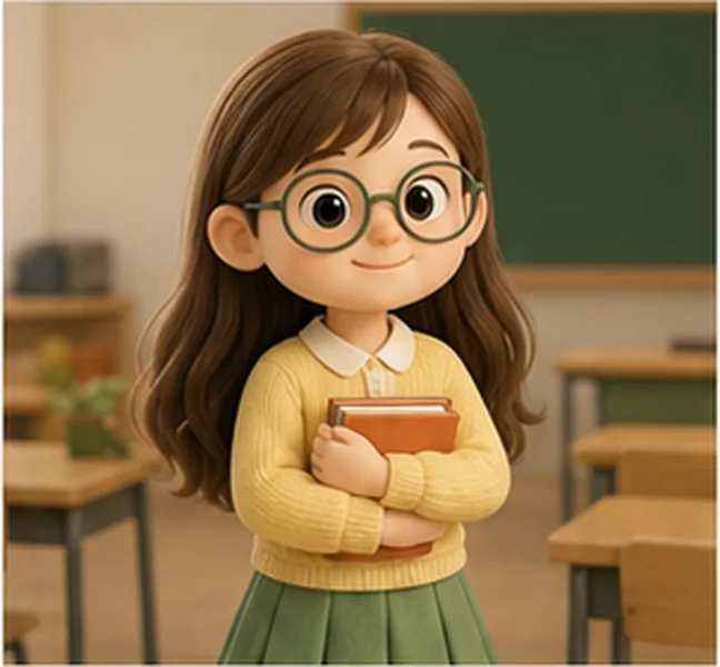 the girl with glasses