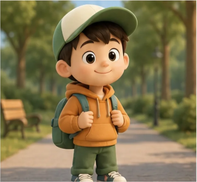 the boy with a cap