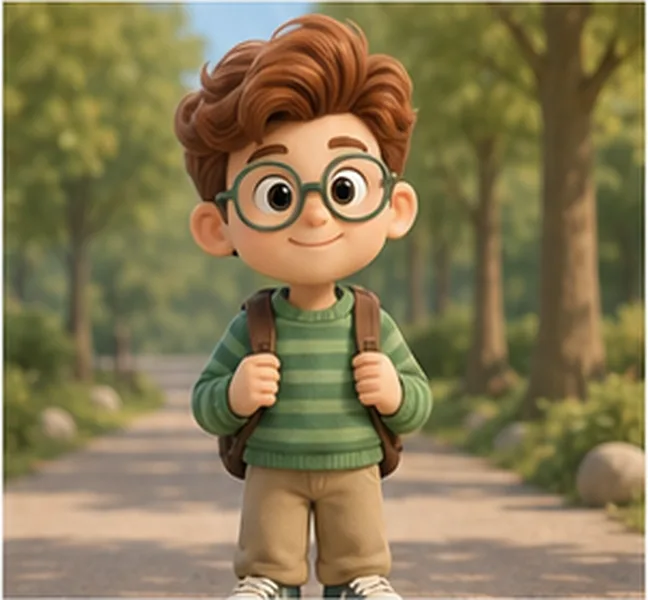 the boy with glasses