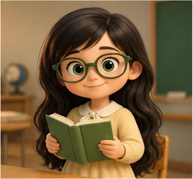 the girl with glasses