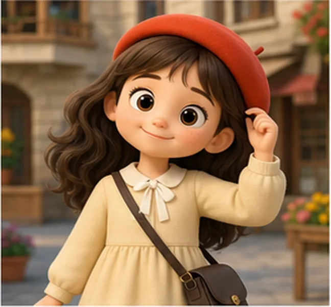 the girl with a red hat