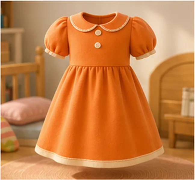 a orange dress
