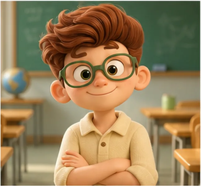 the boy with glasses