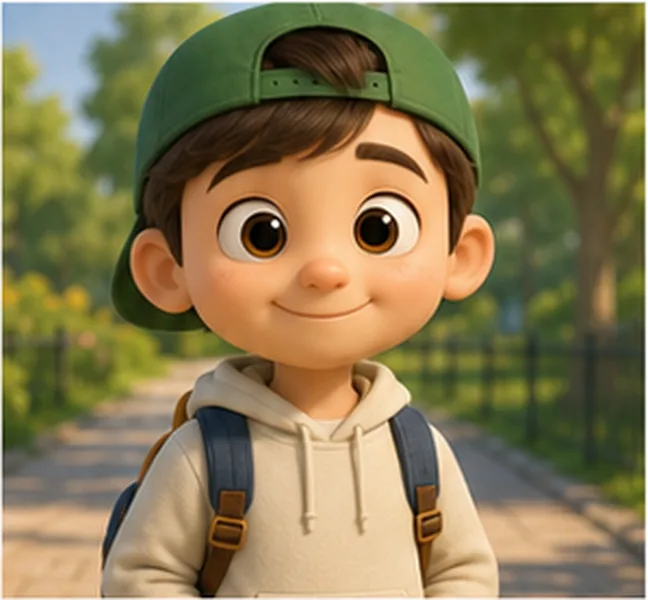 the boy with a cap