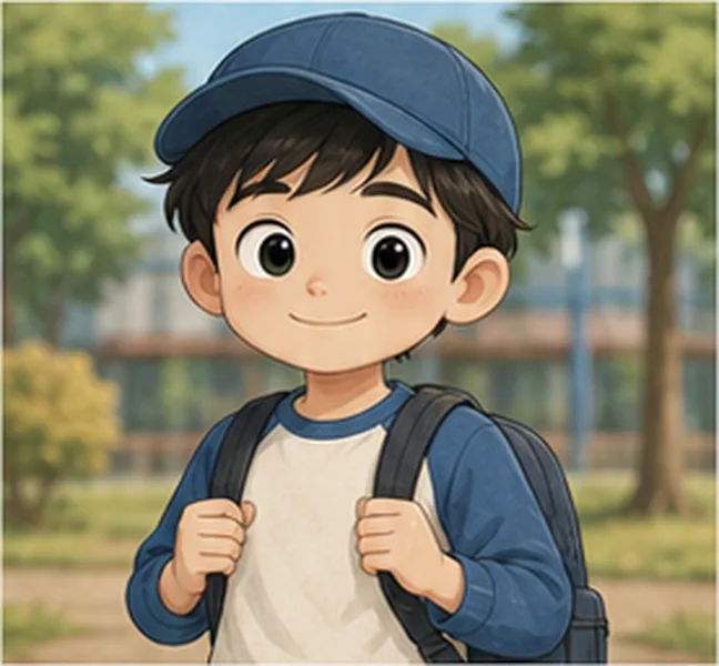 the boy with a cap