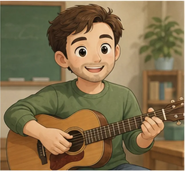 the teacher the man with a guitar