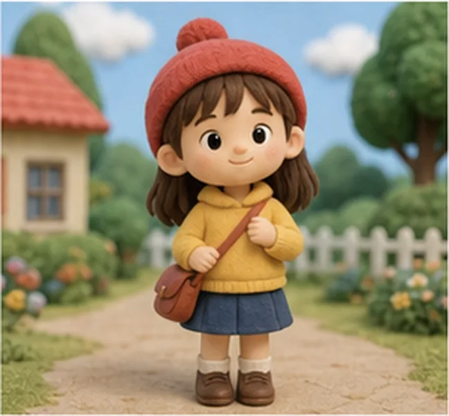 the girl with a red hat
