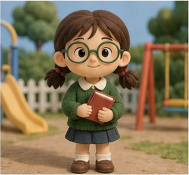 the girl with glasses