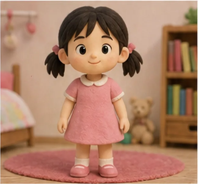a pink dress