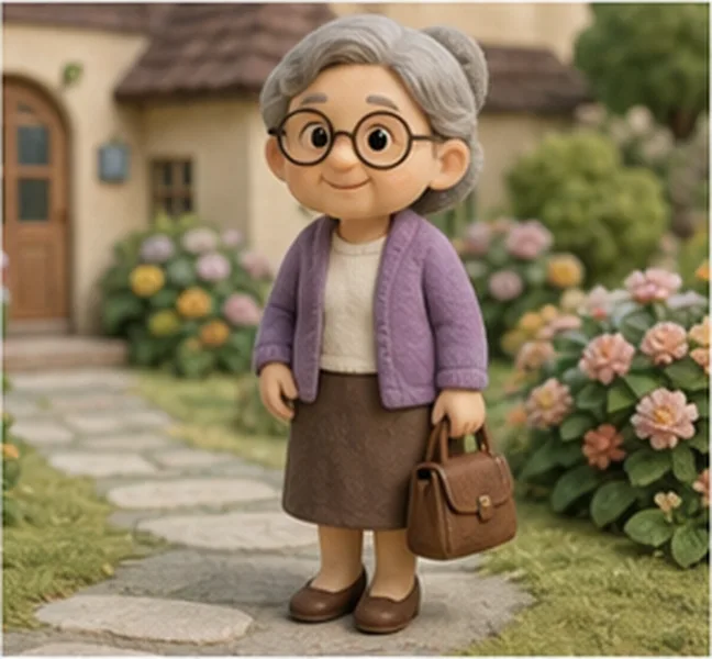 Grandma the woman with a handbag