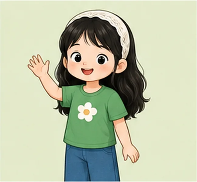 wearing a green T-shirt