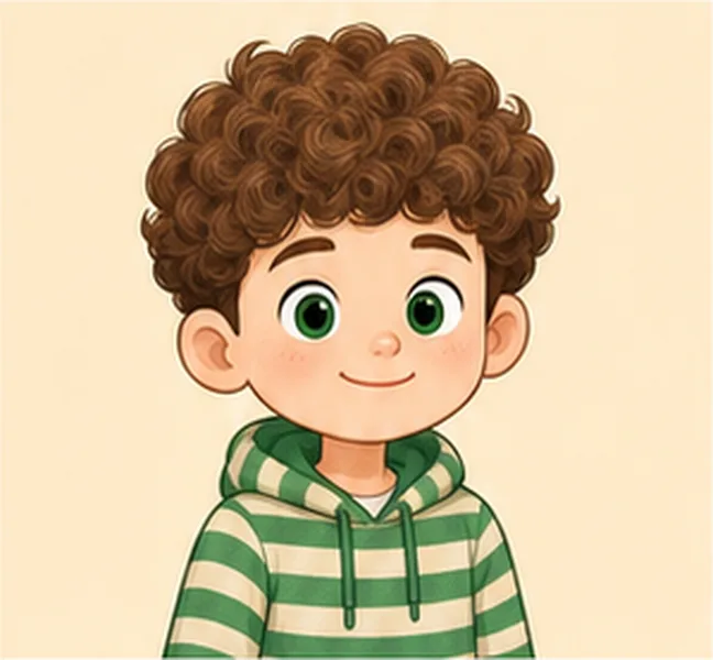 the boy with curly hair
