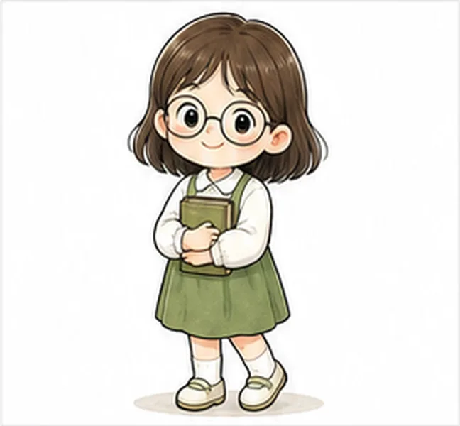 the girl with glasses