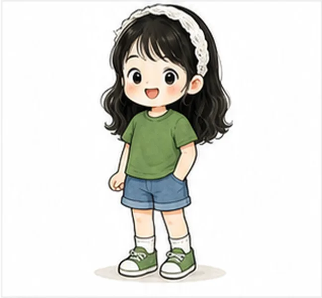 wearing a green T-shirt