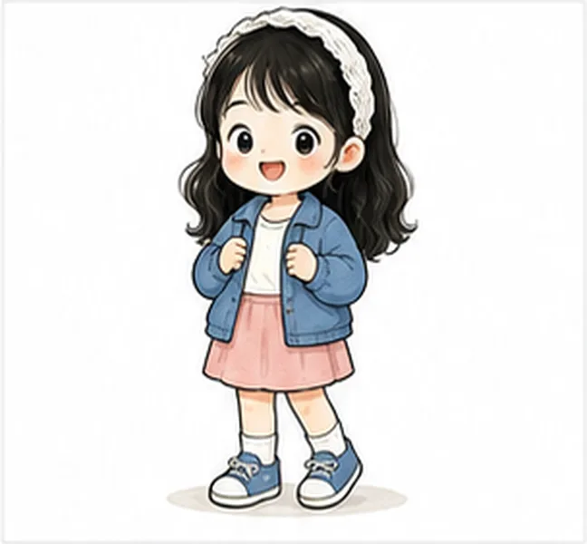 wearing a blue jacket