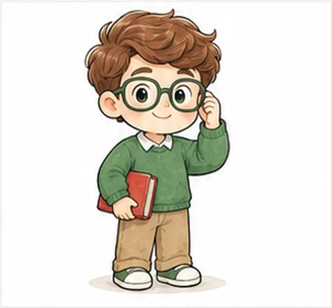 the boy with glasses