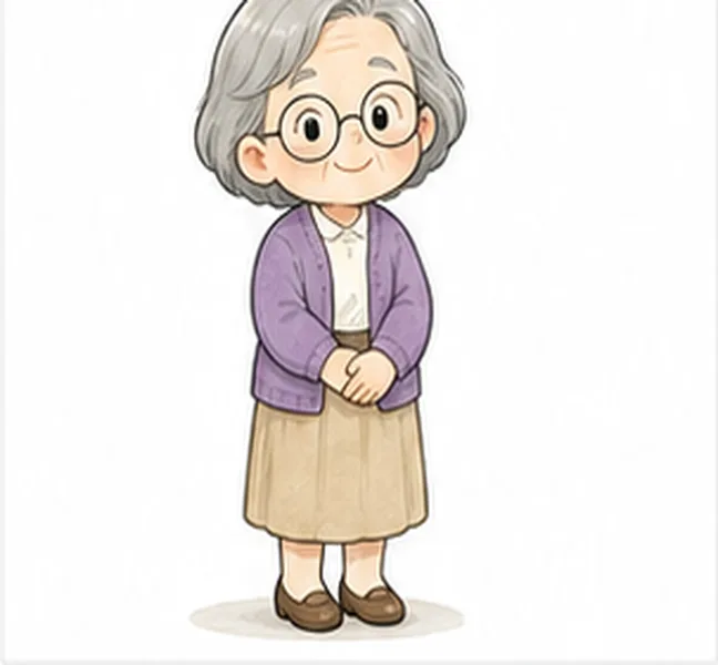the woman with grey hair