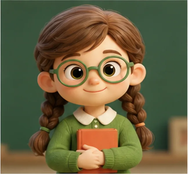 the girl with glasses