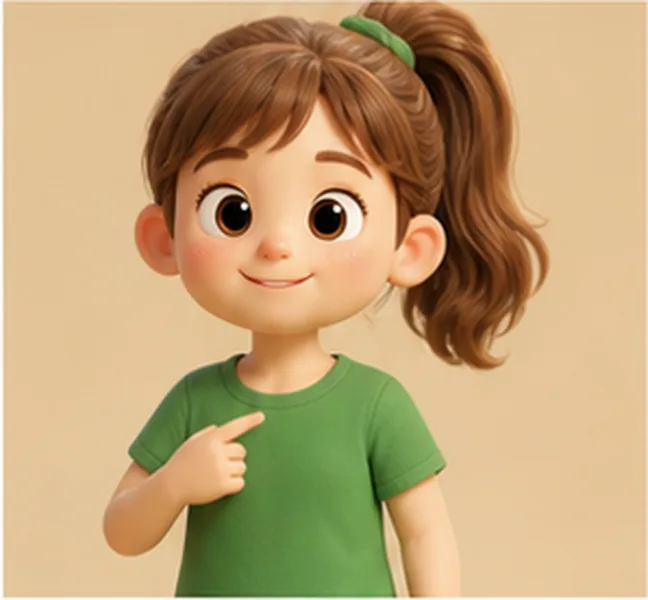 wearing a green T-shirt
