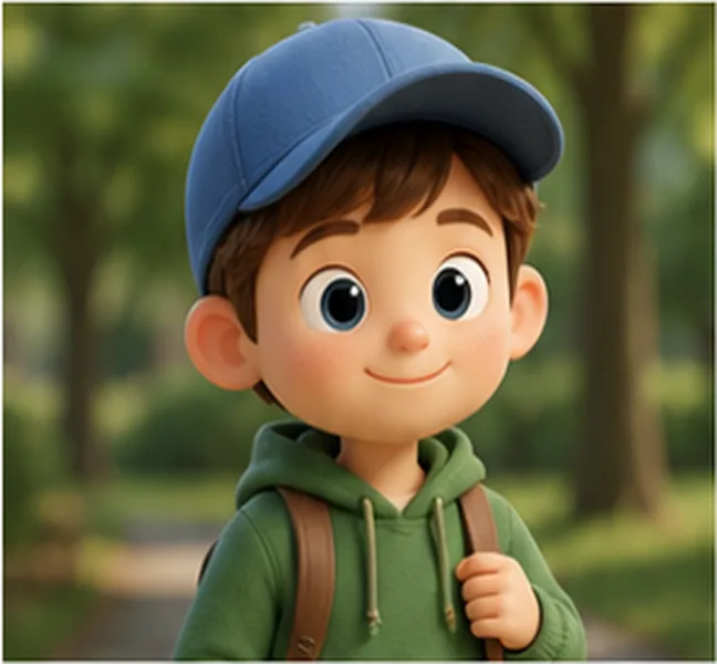 the boy with a cap