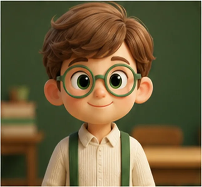 the boy with glasses