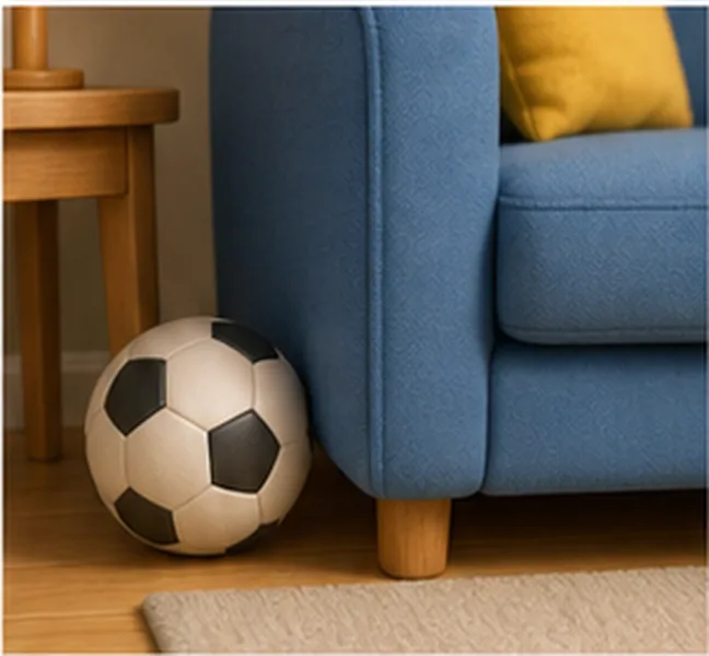 next to the sofa