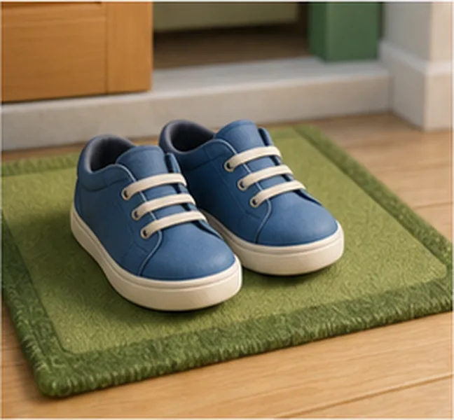 the shoes on the mat