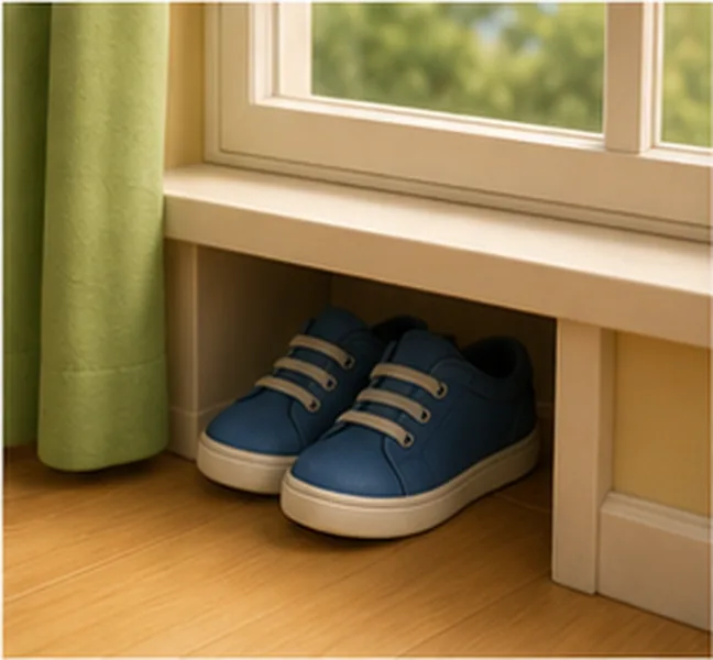 the shoes under the window