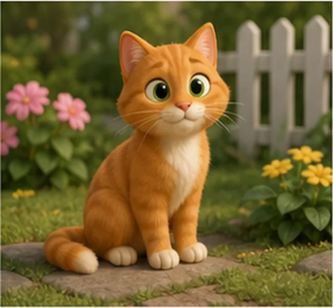 the cat in the garden